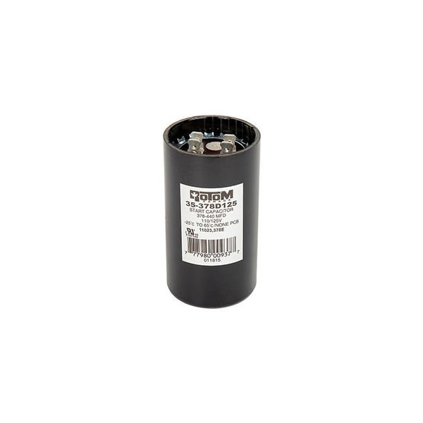 Pem Motors Rotom 378B, 378-440MFD, 125V, Start Capacitor, Round 378B - main